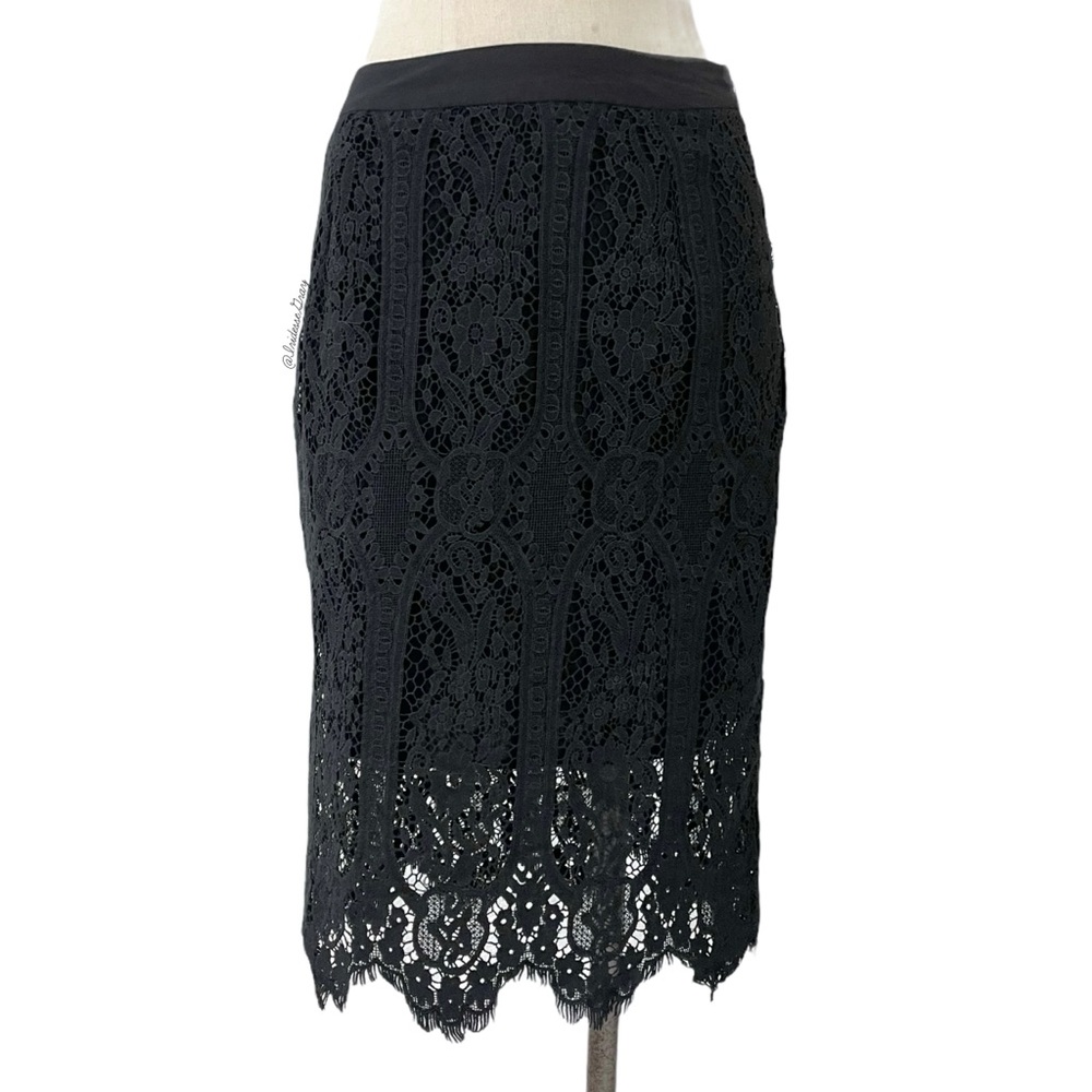 Evereve x Sunday in Brooklyn Black Lace Midi Skirt